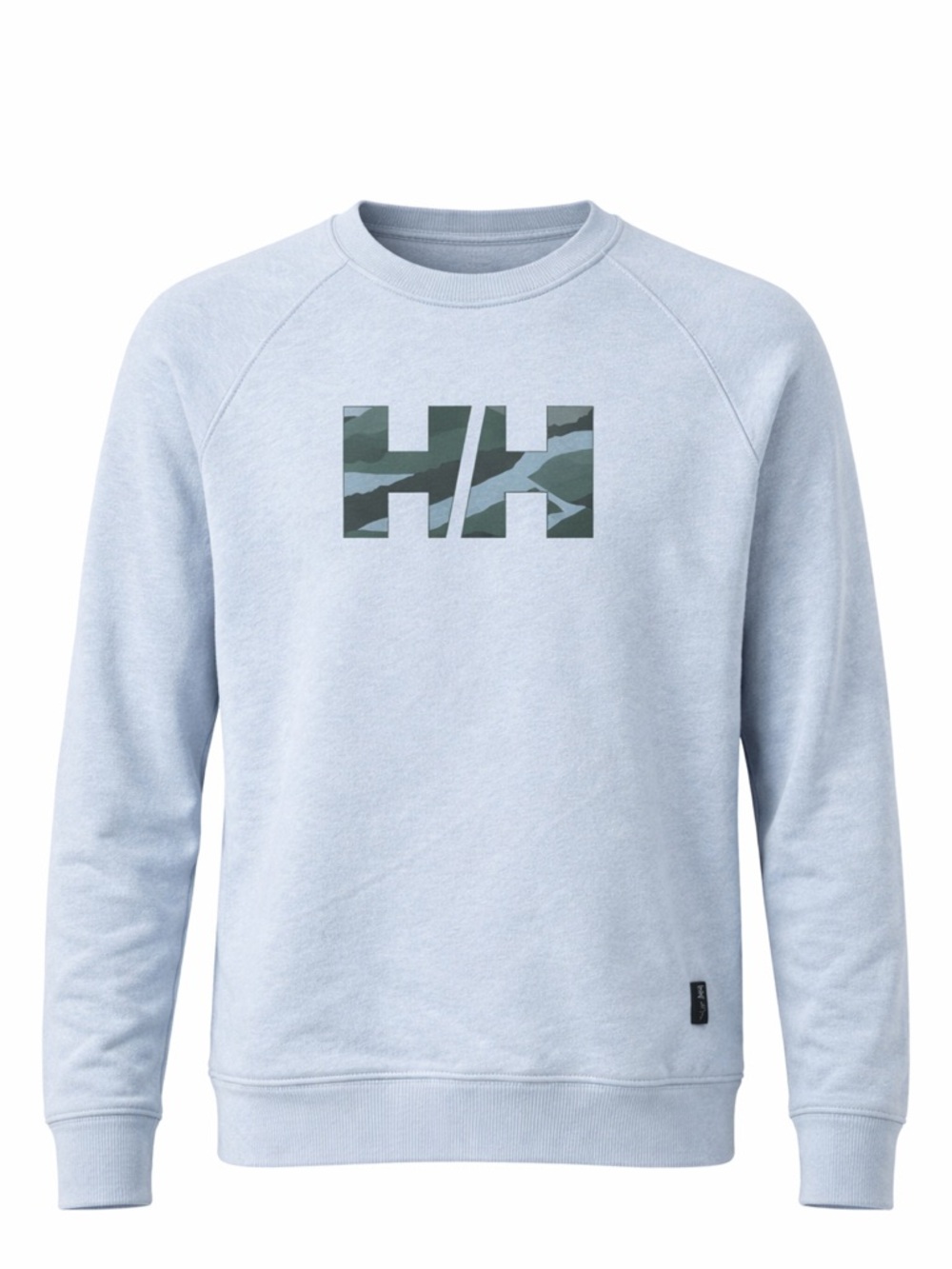 Helly Hansen HH Logo Crewneck Sweatshirt Light Blue Pullover Athletic Casual M
